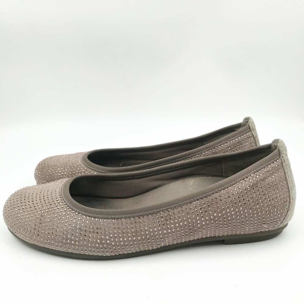 VIONIC Spark Willow Tan Rhinestone Rounded Toe Orthotic Ballet Flats Womens 6 - Picture 4 of 9
